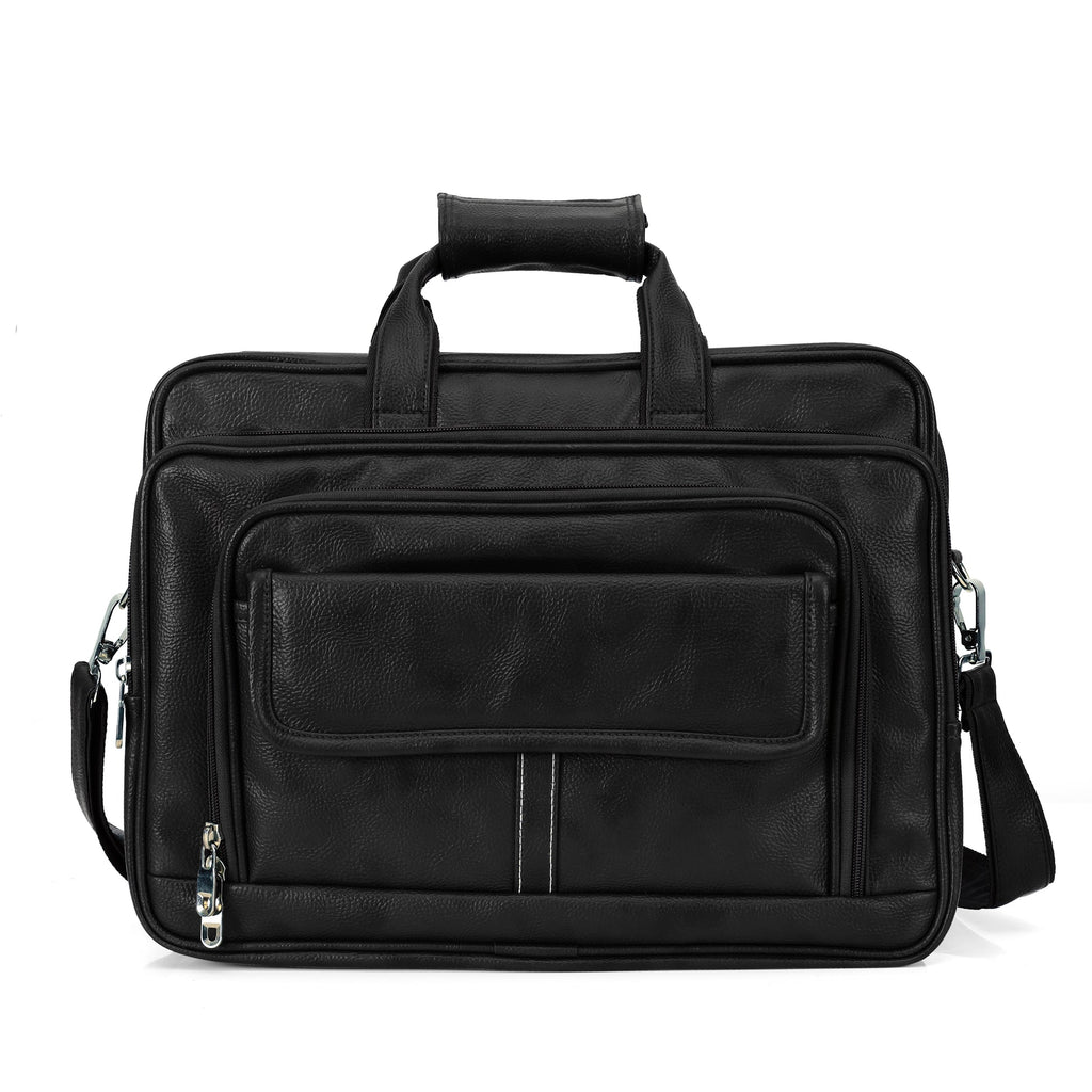 Midnight Black leather executive briefcase