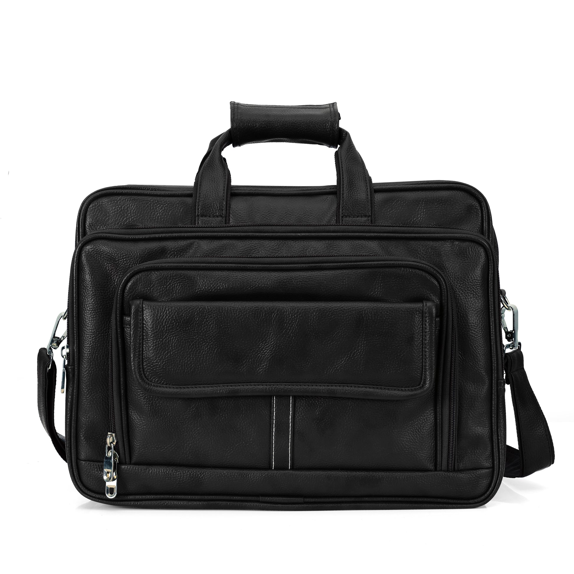 Midnight Black leather executive briefcase