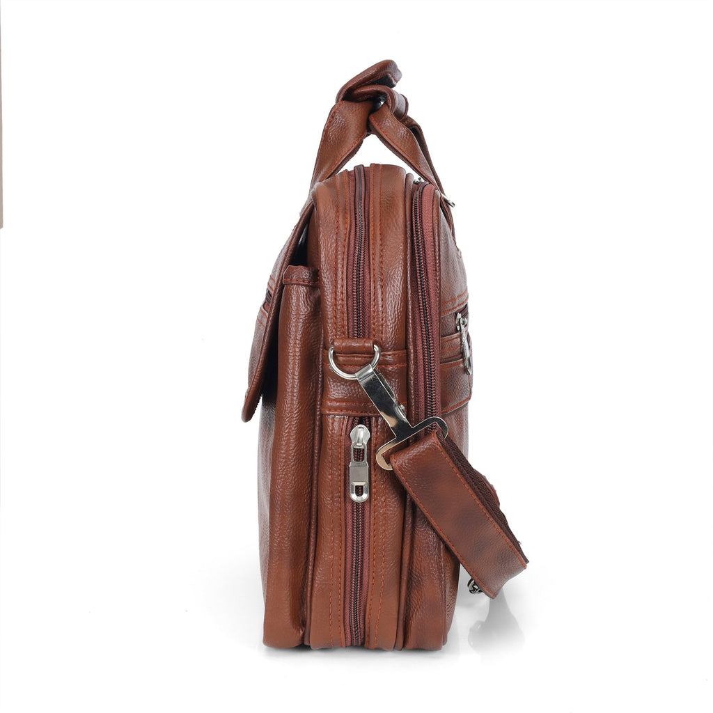 Classic Tan leather executive briefcase detail