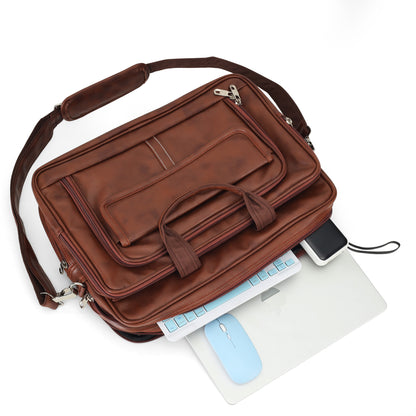 Classic Tan leather executive briefcase detail