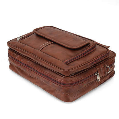 Classic Tan leather executive briefcase detail