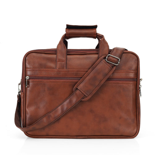 Classic Tan leather executive briefcase detail