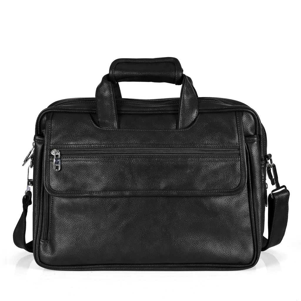 Midnight Black leather executive briefcase