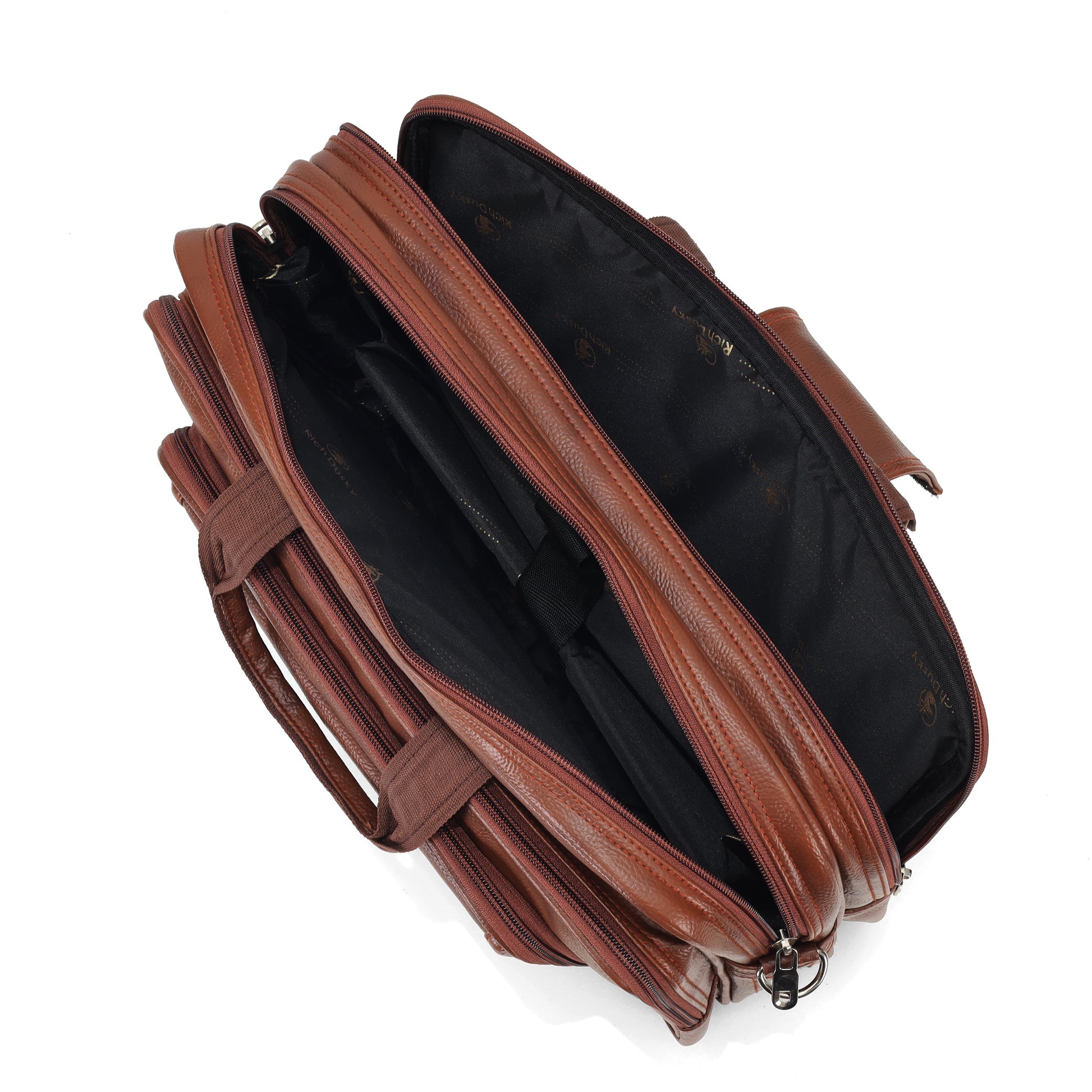 Classic Tan leather executive briefcase detail