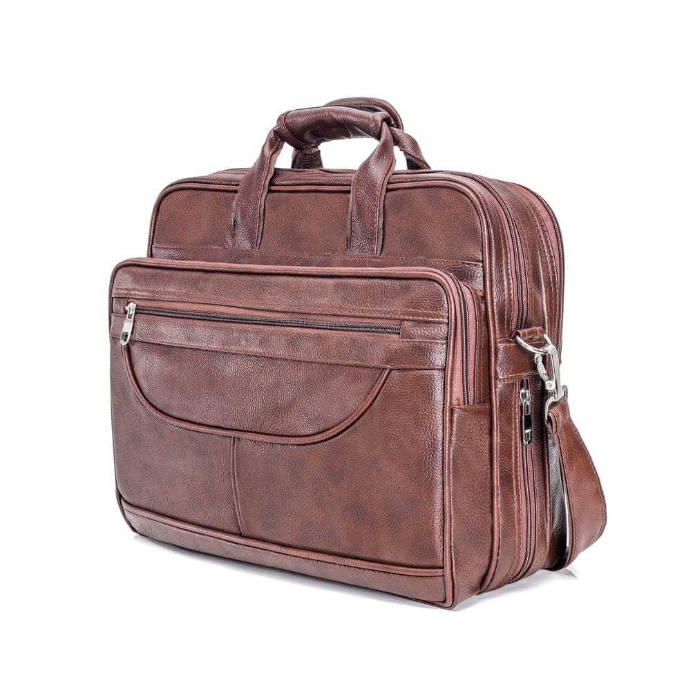 Vintage Tan Brown messenger bag detail