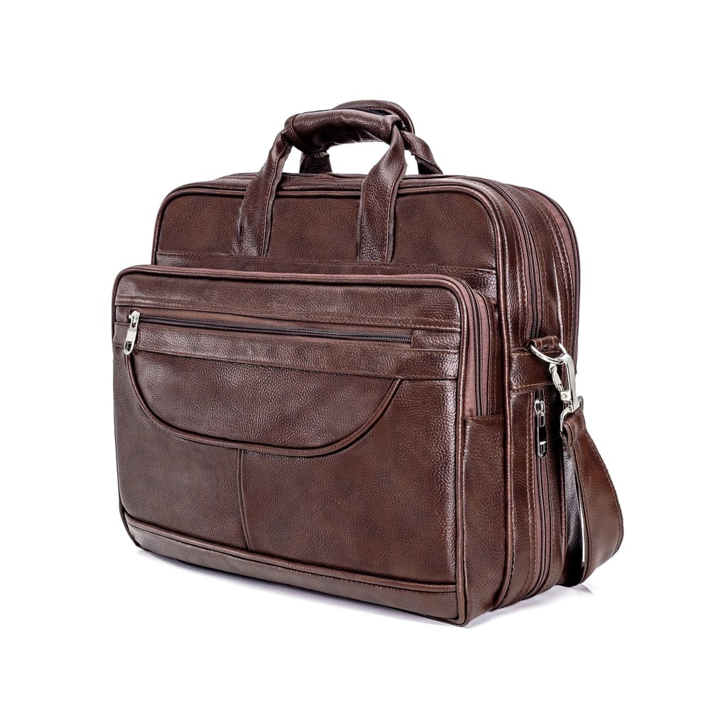 Coffee Brown messenger bag detail