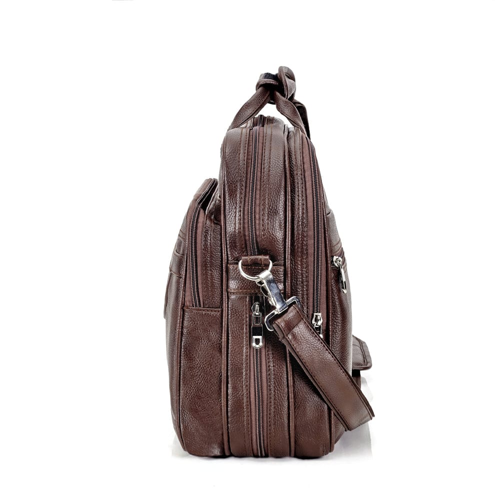 Coffee Brown messenger bag lifestyle