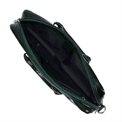 Premium Woven Pattern Laptop Bag (15") – Dark Green