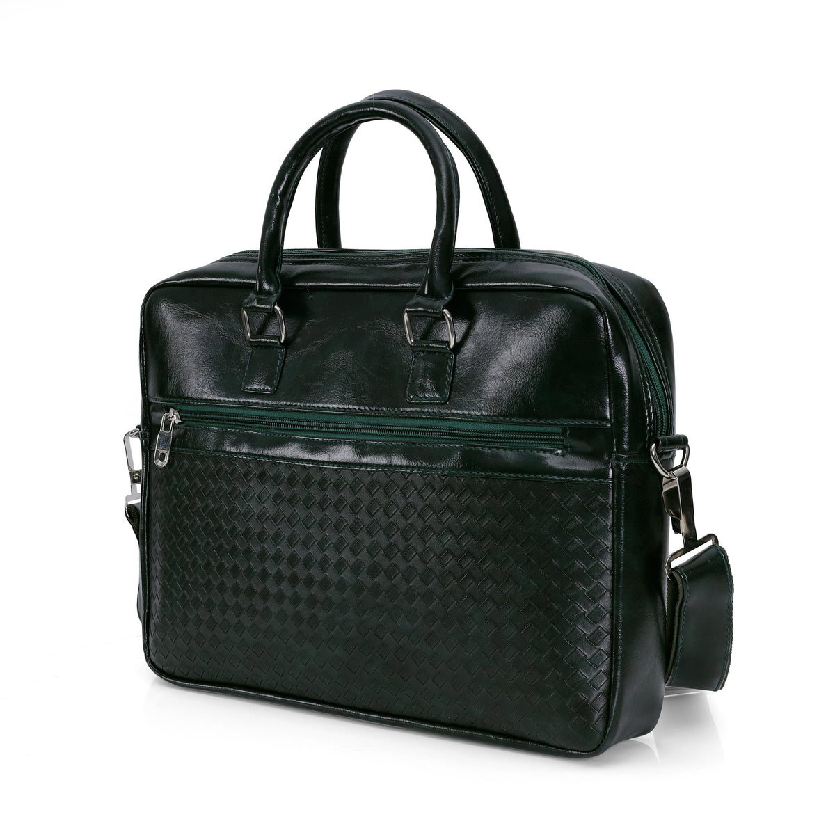 Premium Woven Pattern Laptop Bag (15") – Dark Green