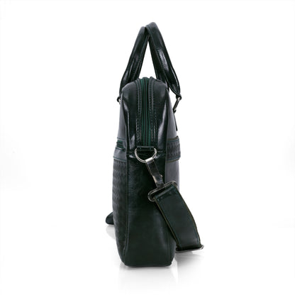 Premium Woven Pattern Laptop Bag (15") – Dark Green