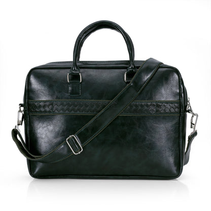Premium Woven Pattern Laptop Bag (15") – Dark Green