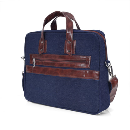 Indigo Blue denim messenger bag detail
