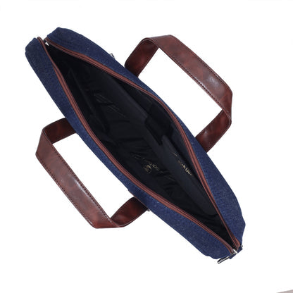 Indigo Blue denim messenger bag detail