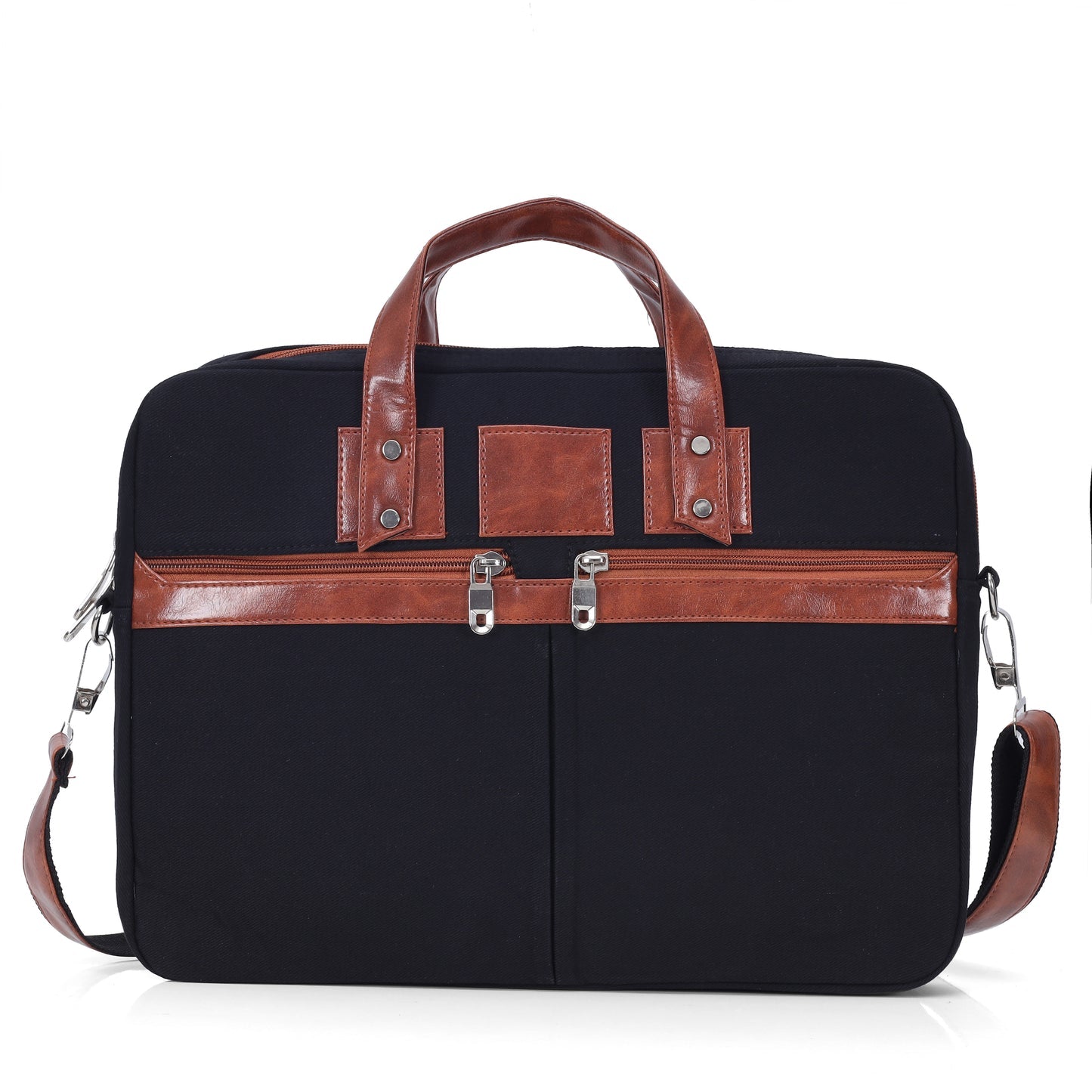 Midnight Black denim messenger bag