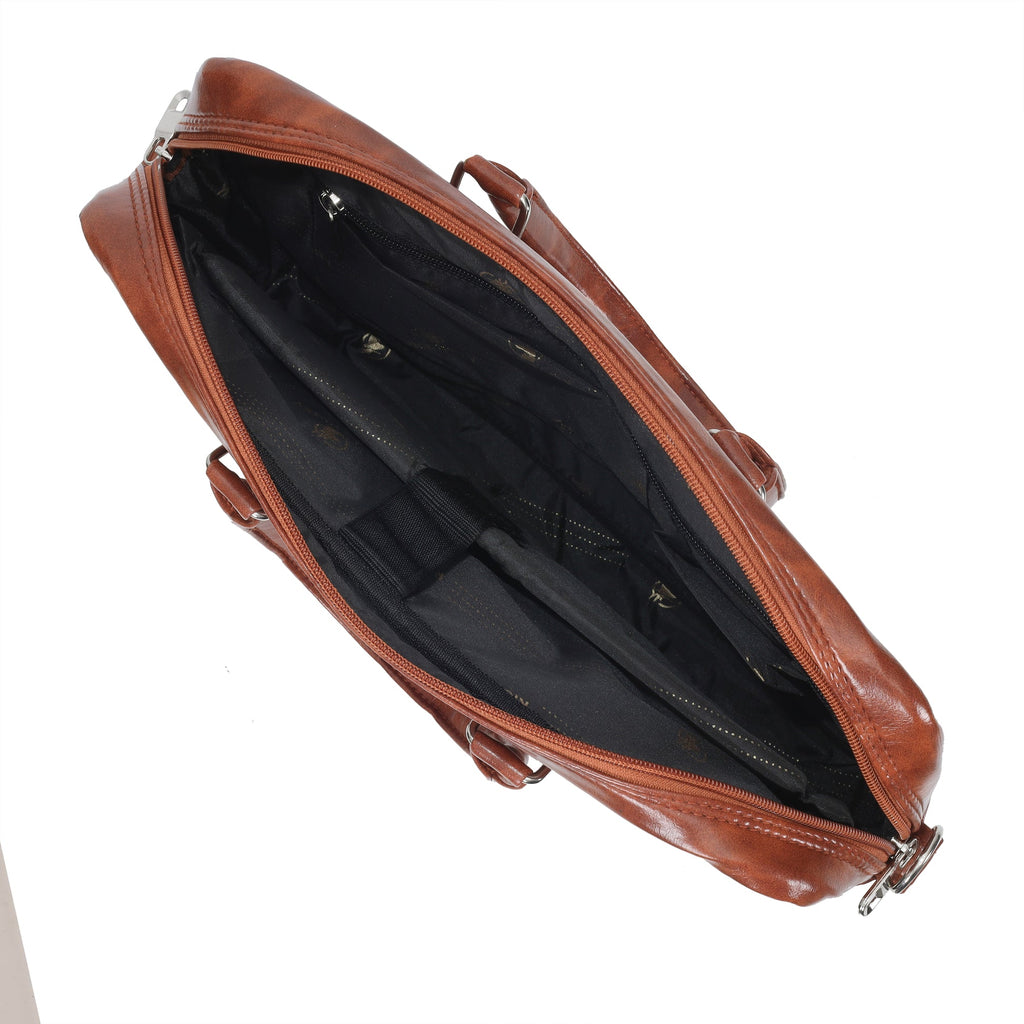 Premium Woven Pattern Laptop Bag (15") – Brown