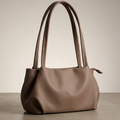 Taupe Vegan Leather Shoulder Bag