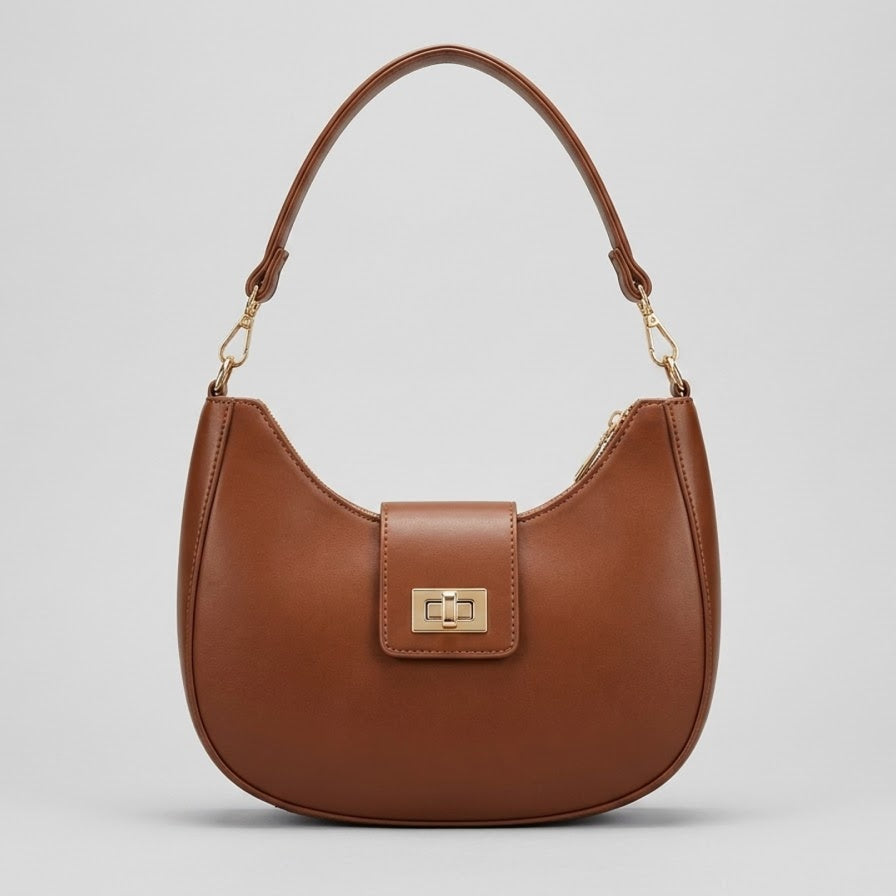 Chestnut Brown Saddle Crossbody Bag