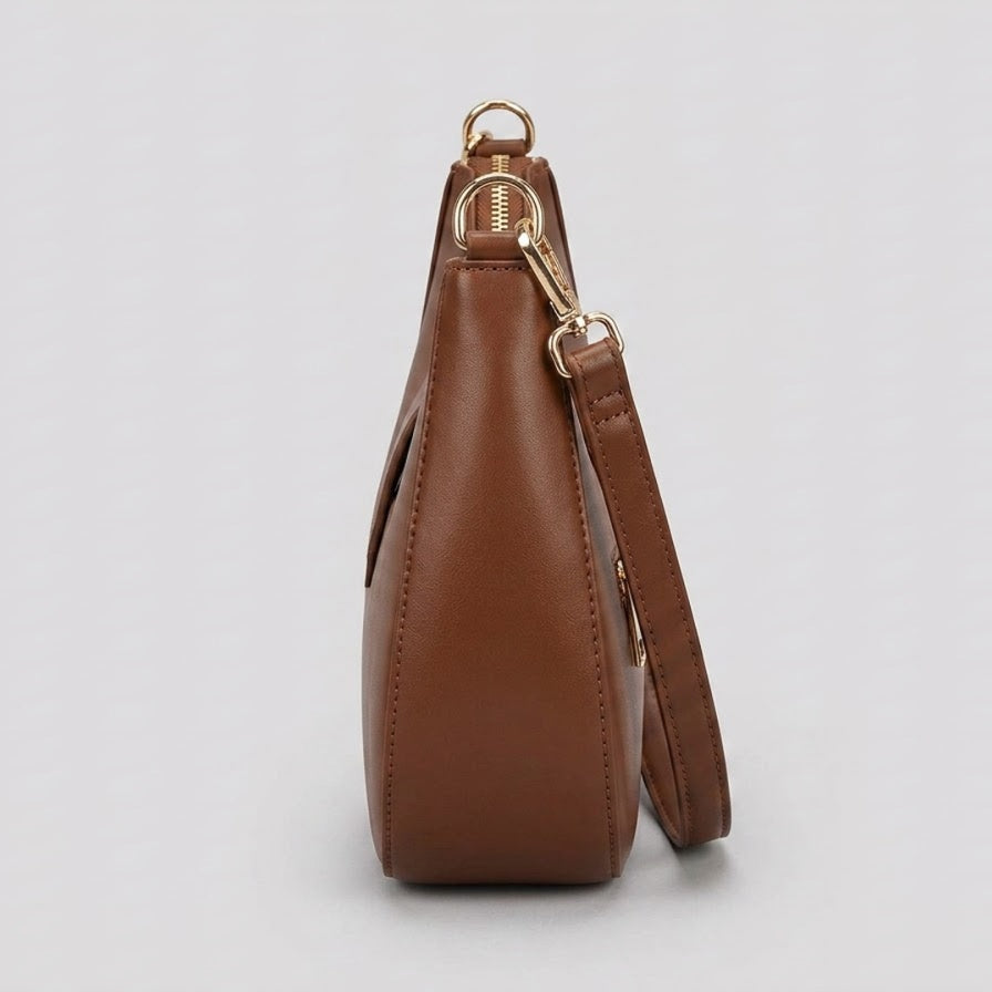 Chestnut Brown Saddle Crossbody Bag