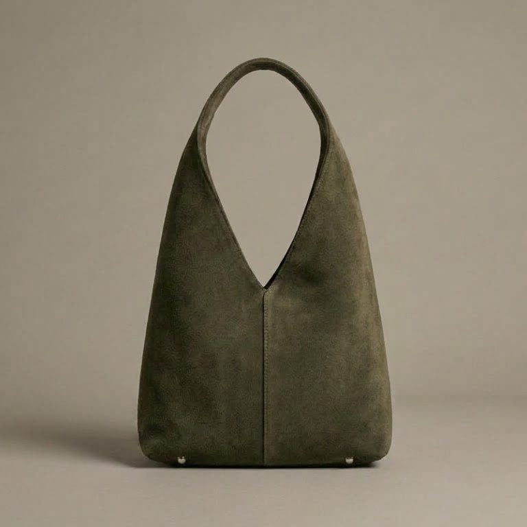 Olive Suede Hobo Bag